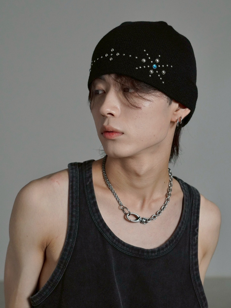 受注制【Chikashitsu +】mulch studs beanie (3color) / 【チカシツプラス】マルチスタッズニット帽子