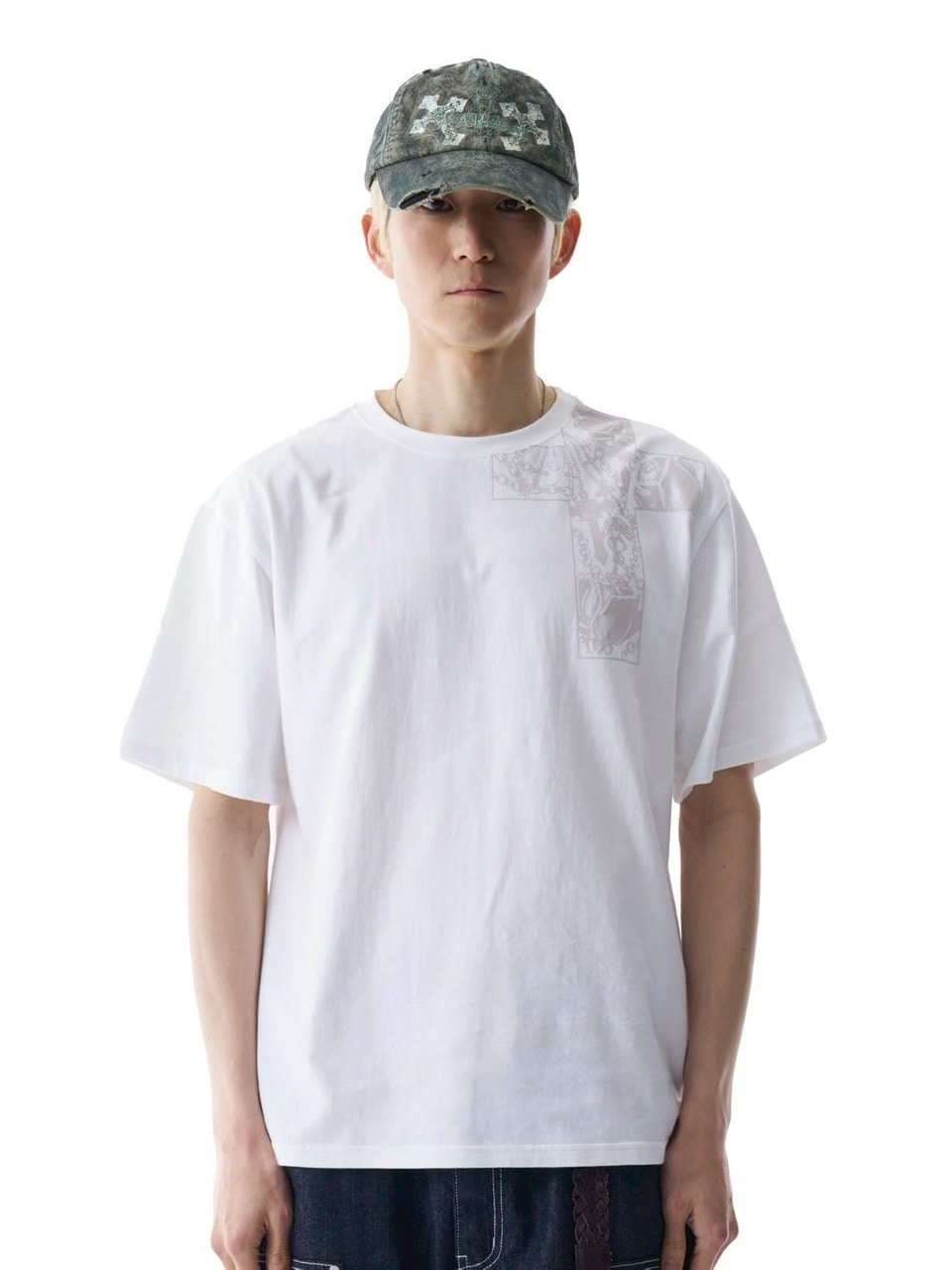 Tシャツ・カットソー AAKAM CROS2 Printed Half Top 5FT1665 AAKAM】CROS2 Printed Half Top | OUR BRAND,AAKAM | PRESSING