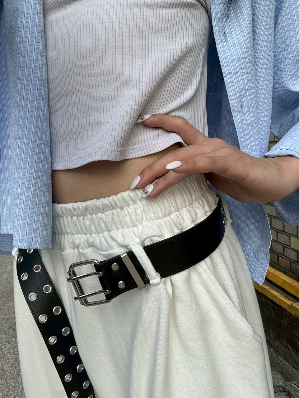 受注制【Chikashitsu +】full length damage sweat pants