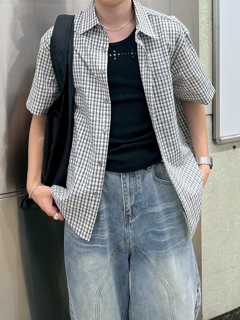 【Chikashitsu +】metal studs sleeveless / 【チカシツプラス】メタルスタッズタンクトップ (2color)