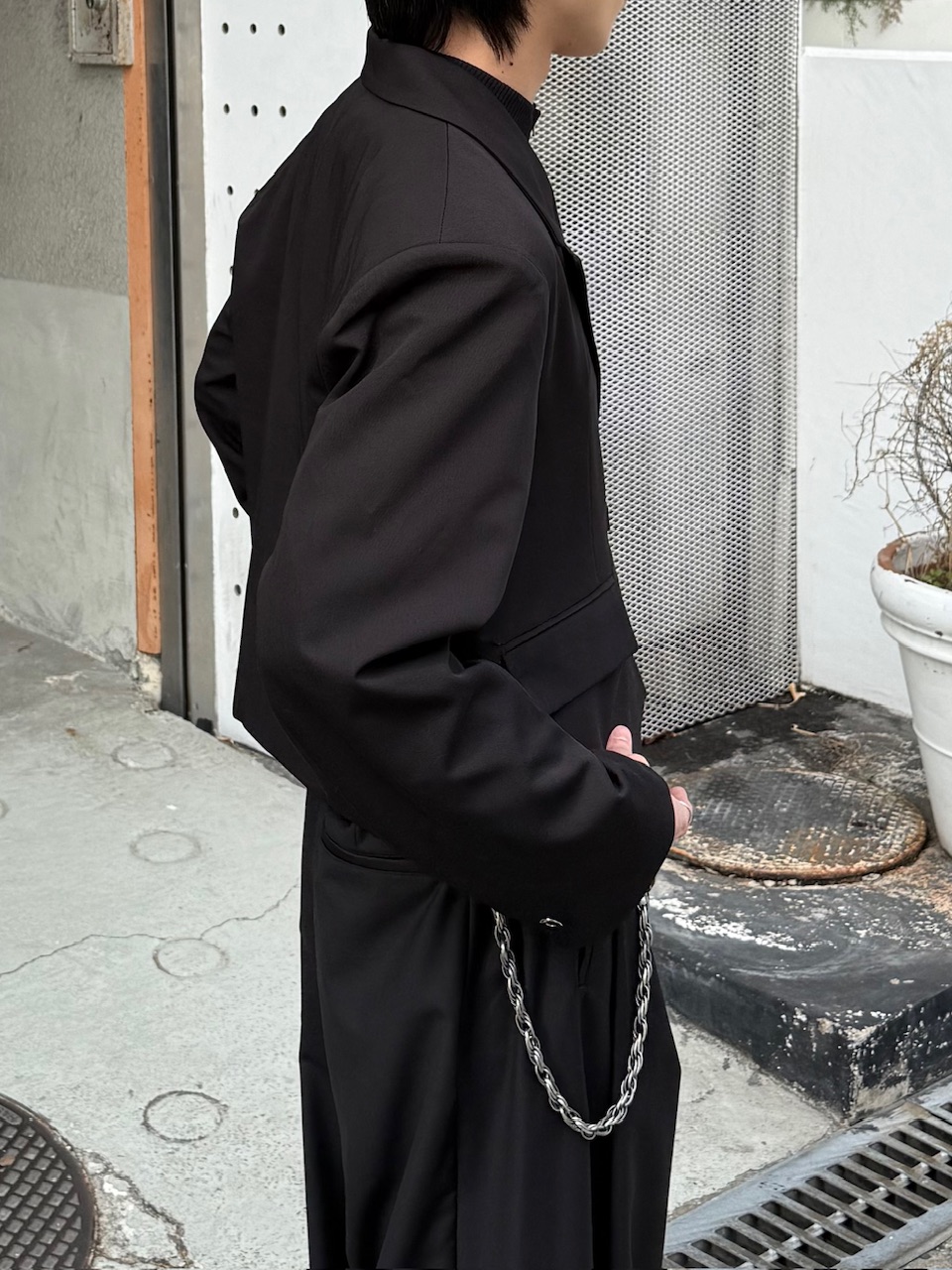 大阪店WEB限定受注制【Chikashitsu＋】mettal buckle cropped jacket