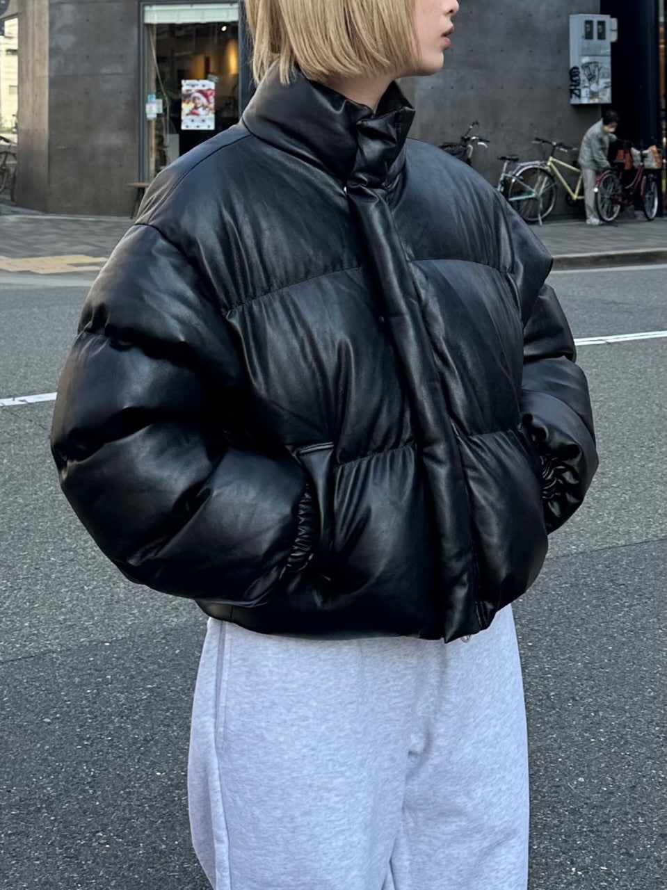 大阪店WEB限定受注制【Chikashitsu +】fake leather padded blouson