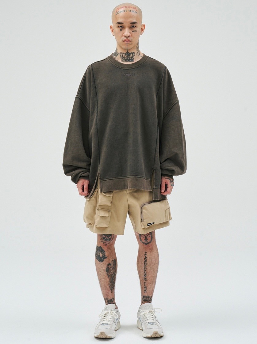 【AJOBYAJO】Twofold Wide Washed Sweatshirt