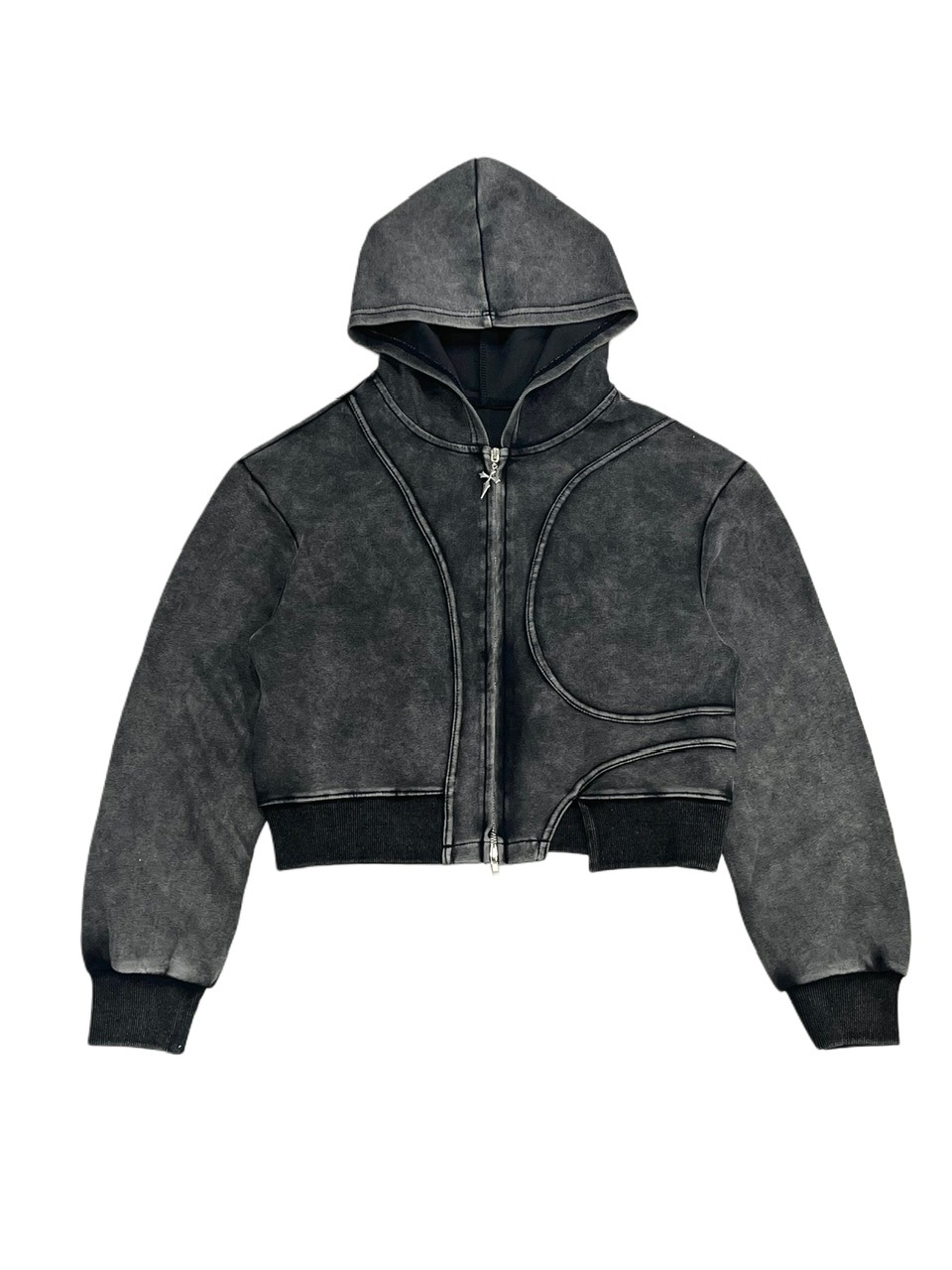 Never mind the XU】crop zip up hoodie / 【ネバーマインド ザ