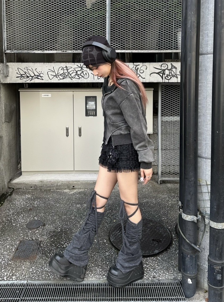 Never mind the XU】crop zip up hoodie / 【ネバーマインド ザ