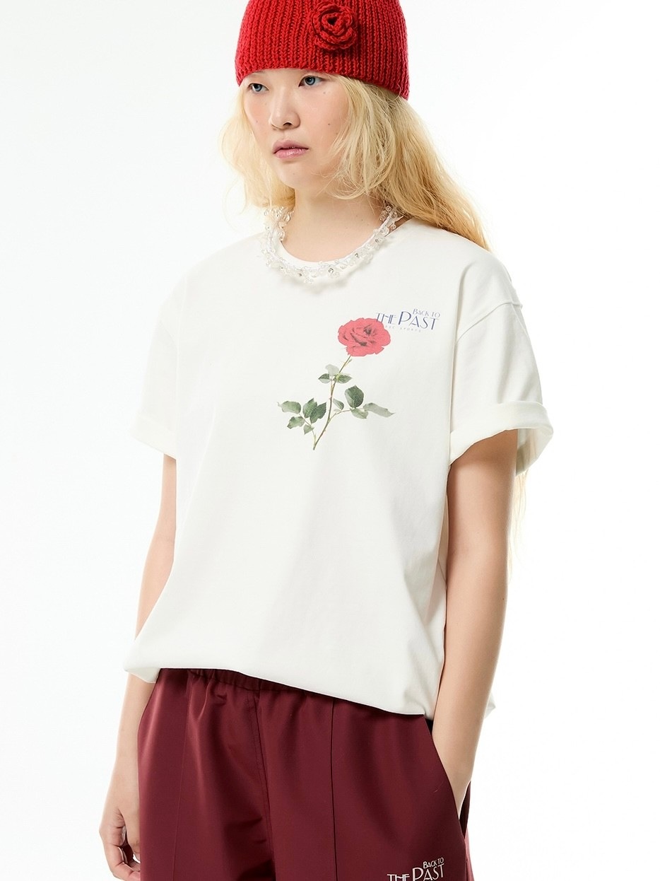 【ESC STUDIO】rose short sleeves t-shirt