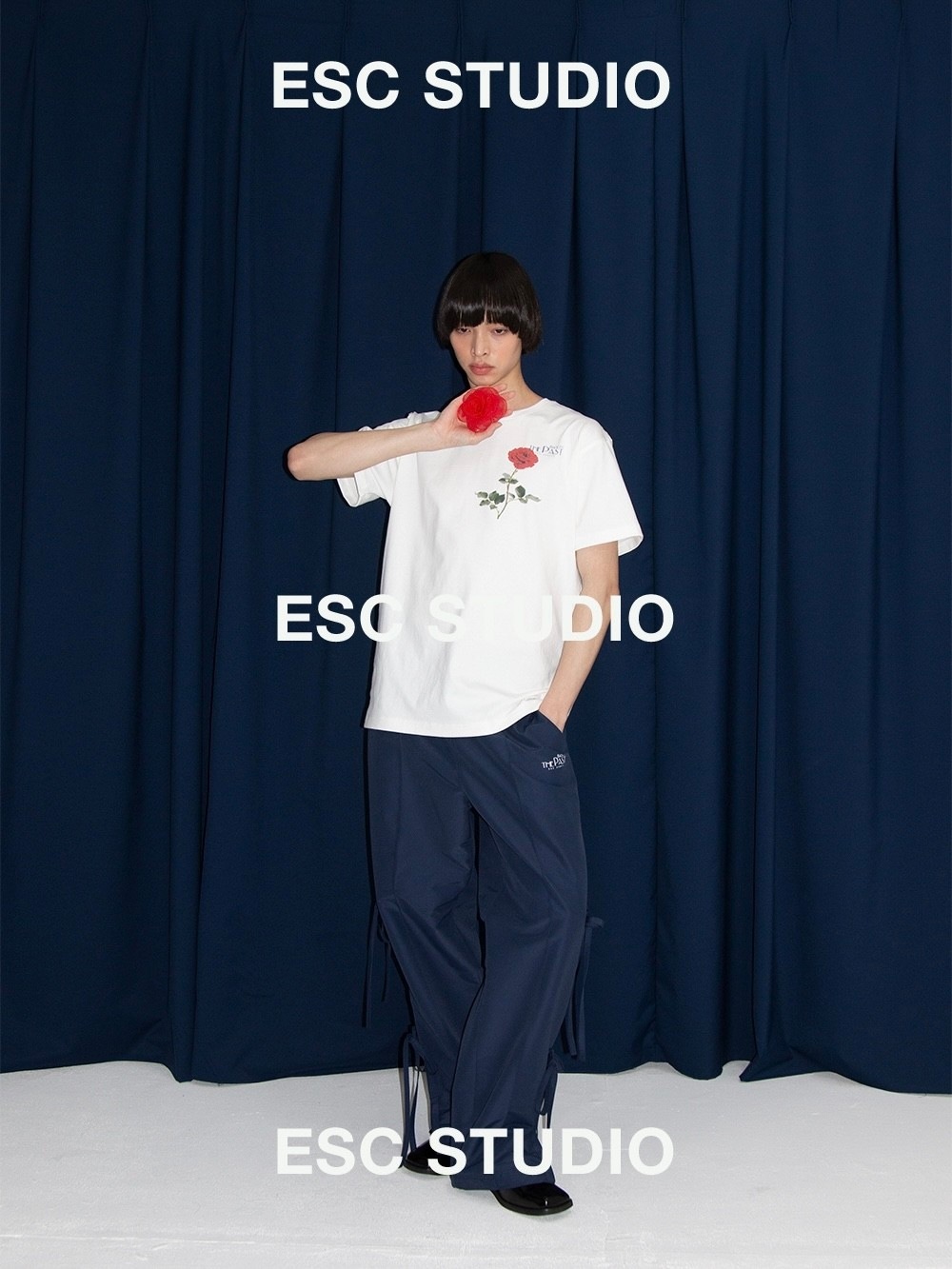 【ESC STUDIO】rose short sleeves t-shirt