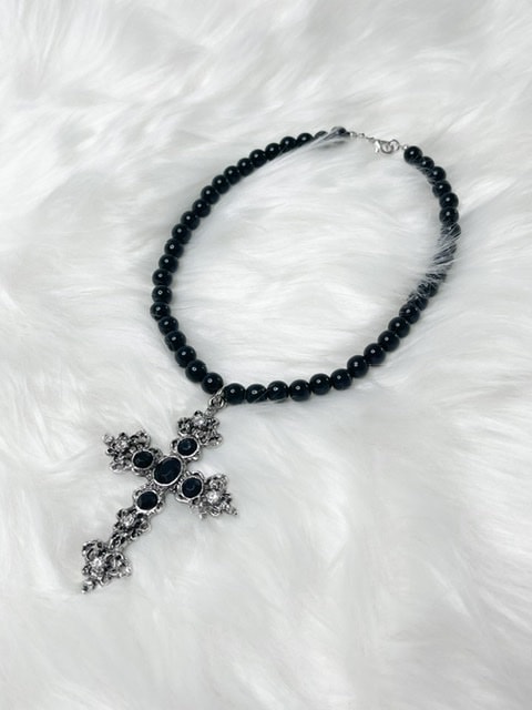 受注制【Rosen Kreuz】pearl cross necklace