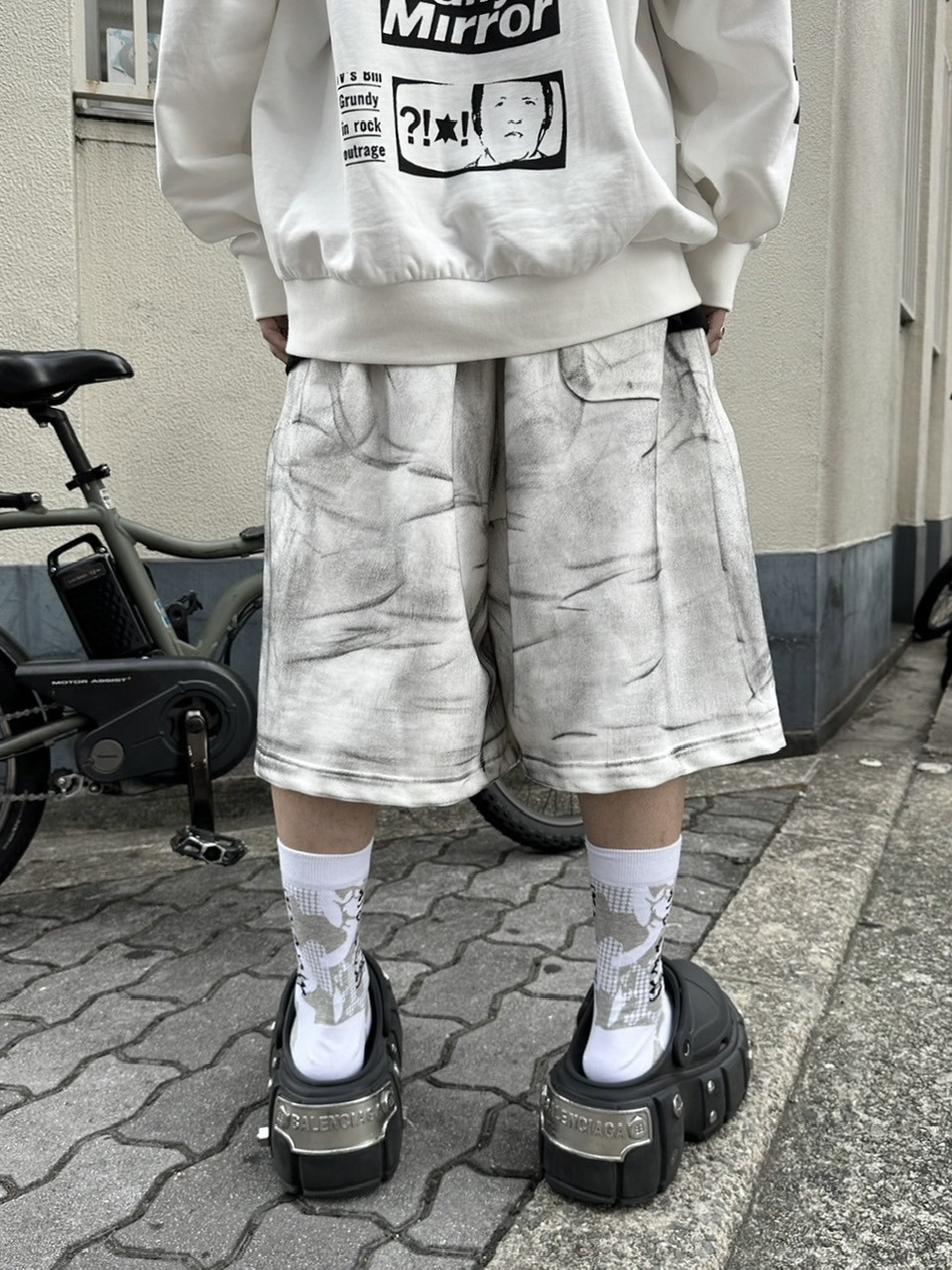受注制【Never mind the XU】dirty washing sweat shorts