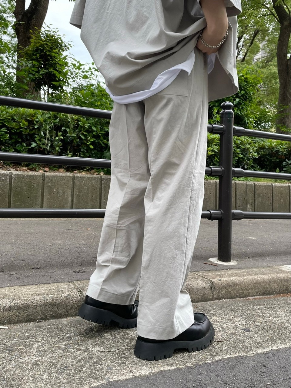 ゆちゃページ 受注制【Chikashitsu +】set up easy slacks (3color) | OUR