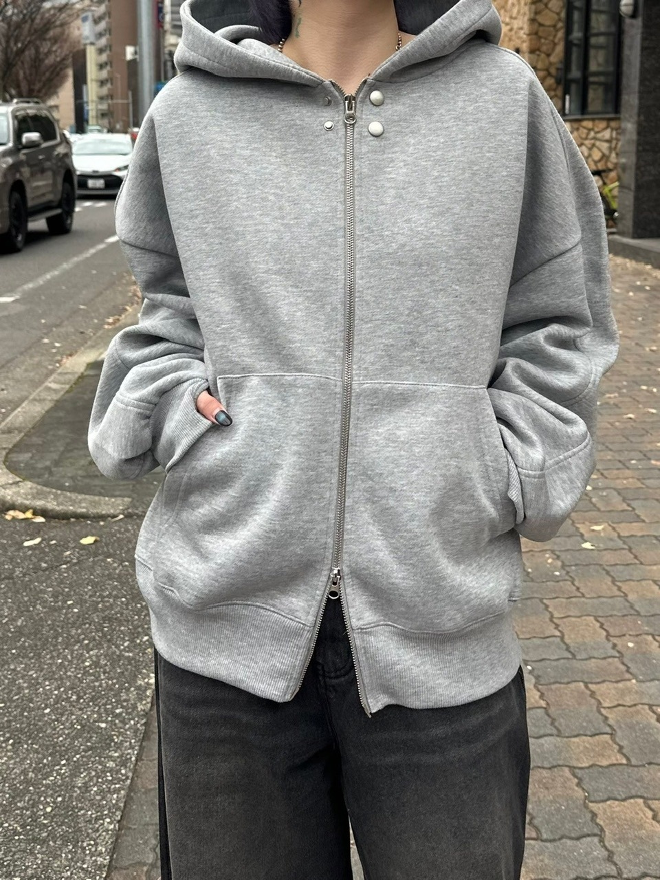 受注制【youll】double zip hoodie (2color)