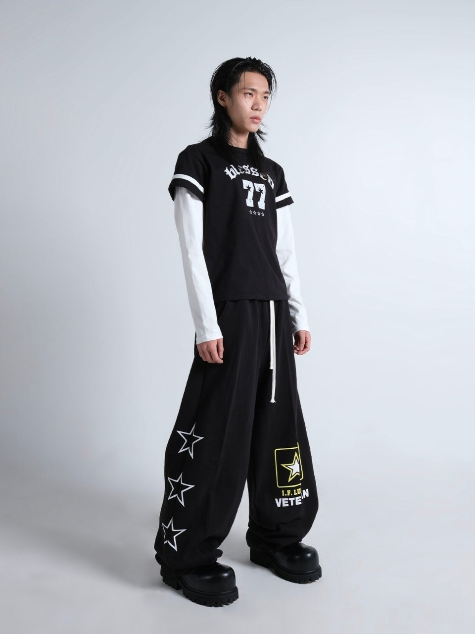 11/14 再入荷【IFEELLUCKY】Lucky army big sweat pants / 【アイ