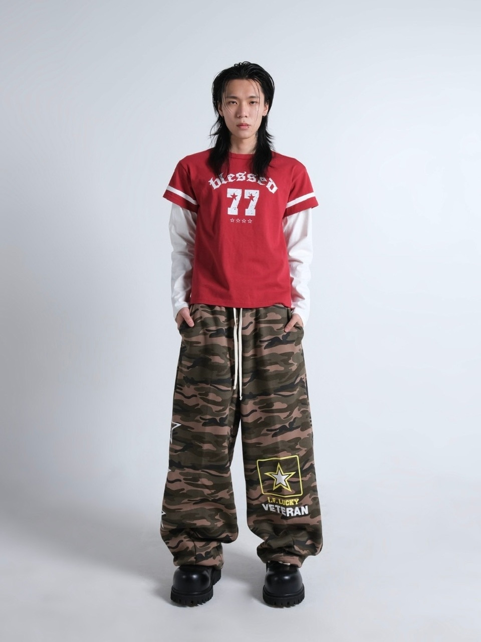 IFEELLUCKY】Lucky army big sweat pants / 【アイフィールラッキー