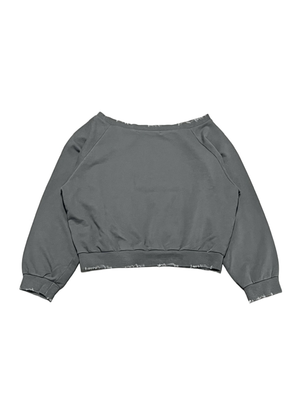 すぅ 受注制【Never mind the XU】damage off shoulder sweat (2color