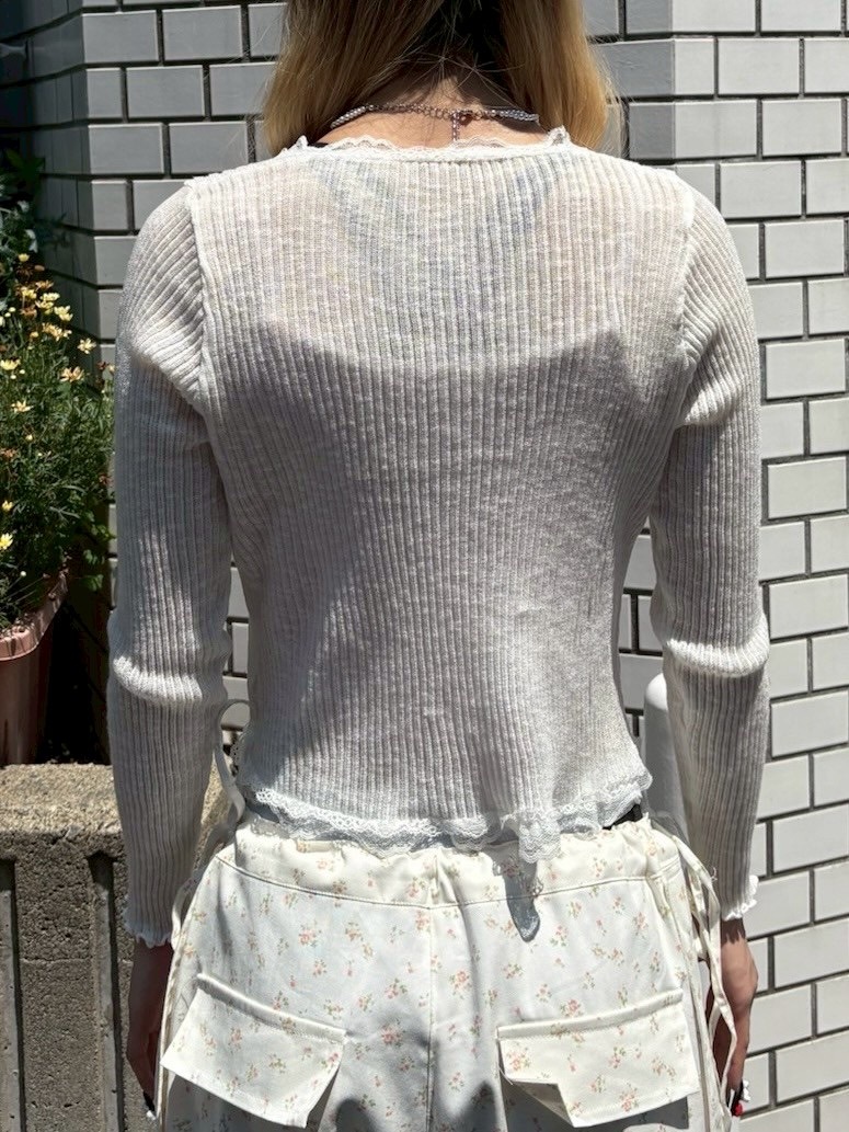 受注制【nmtc +】french frill cardigan (3color)
