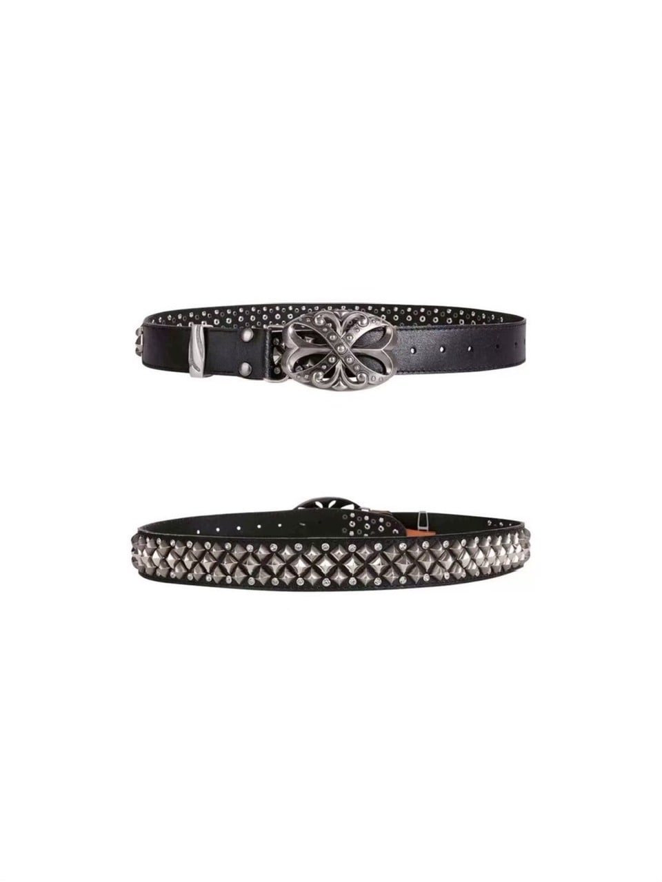 【新品未使用】DND4DES ベルト DND4DES】STUDDED RHINESTONE CARVED BUCKLE LEATHER BELT | OUR