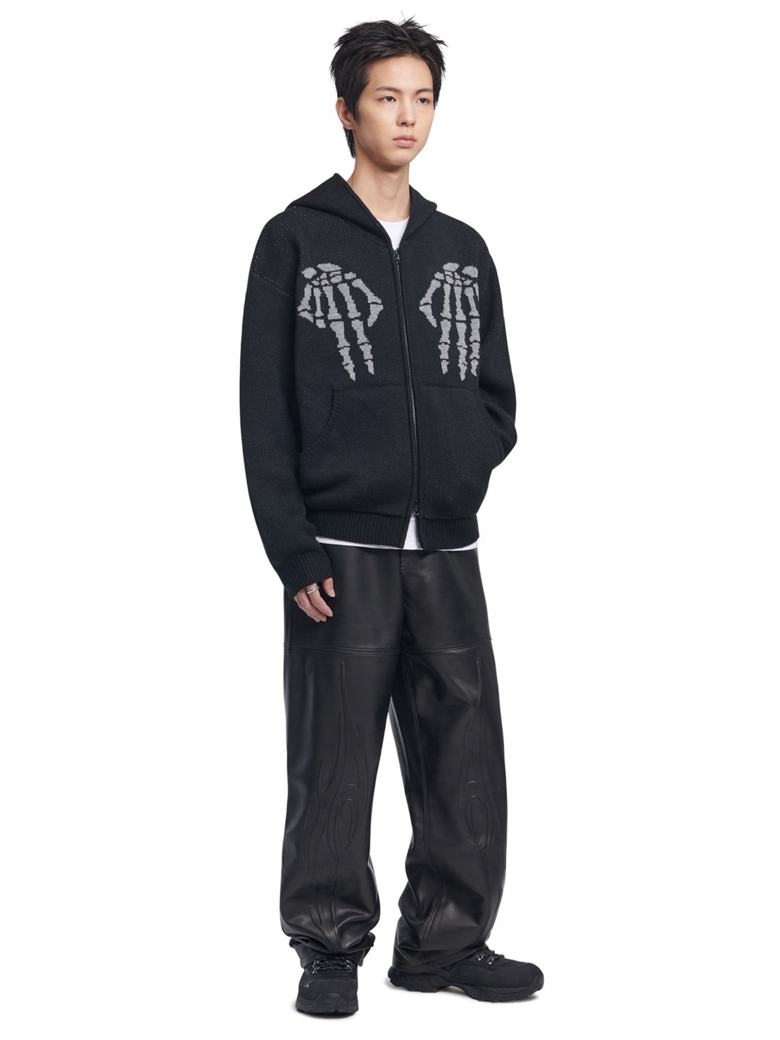 NOMANUAL】NM SKULL HAND COWICHAN HOODED ZIP-UP | OUR BRAND