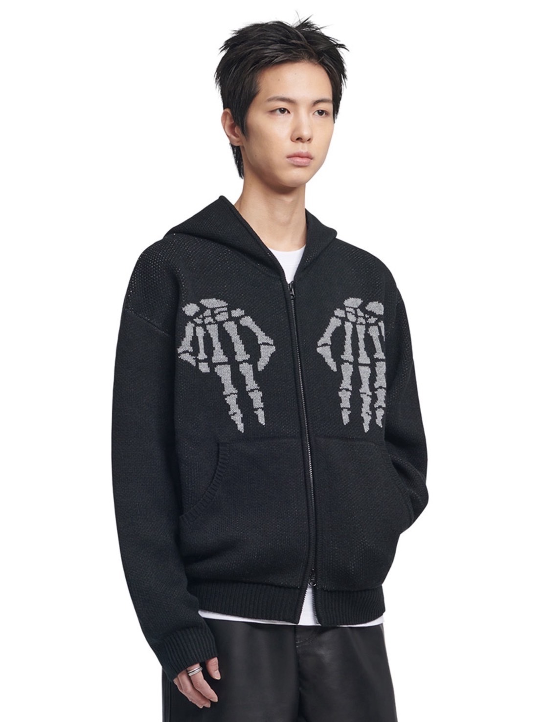 NOMANUAL】NM SKULL HAND COWICHAN HOODED ZIP-UP | OUR BRAND
