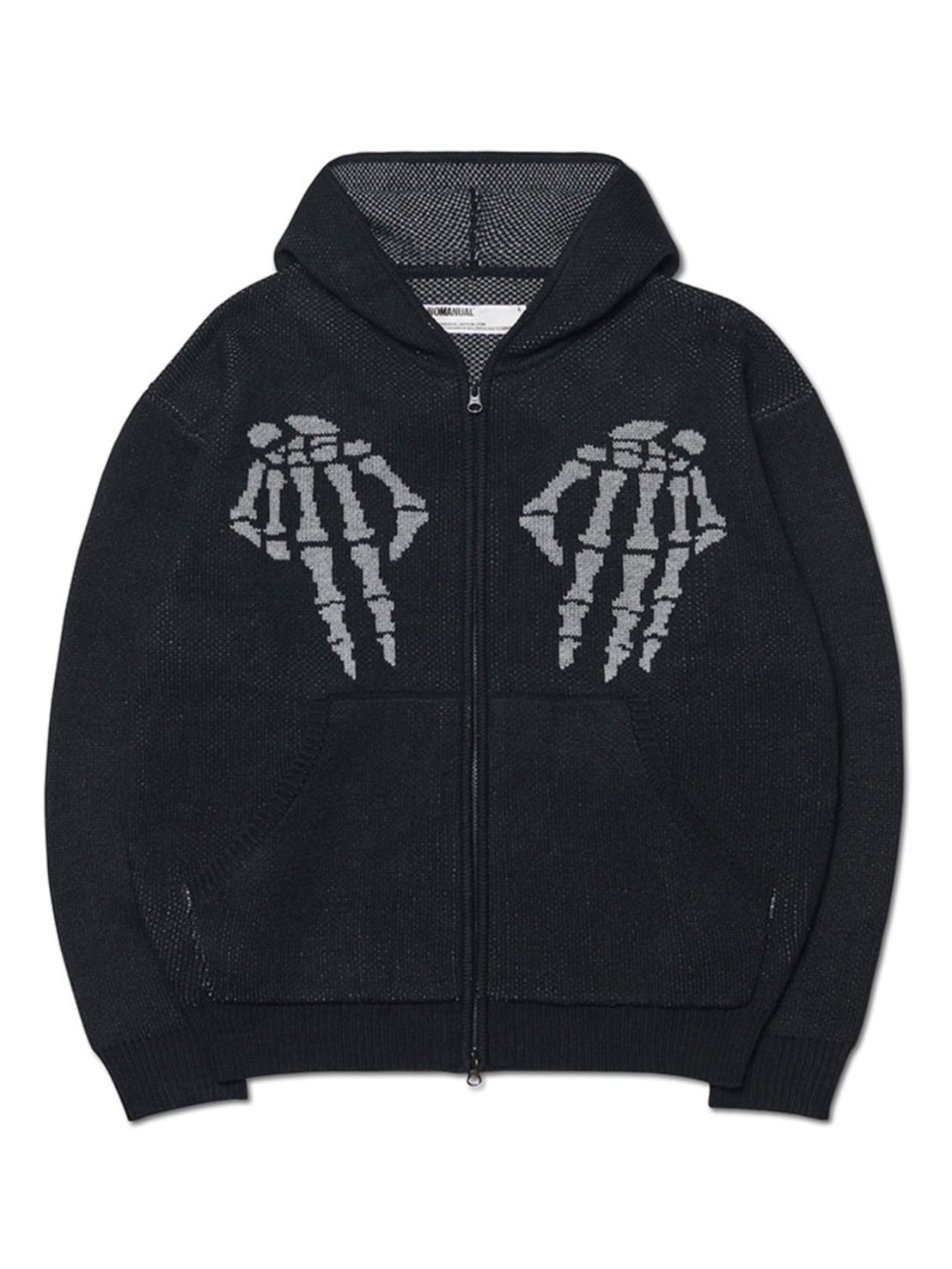 【NOMANUAL】NM SKULL HAND COWICHAN HOODED ZIP-UP 