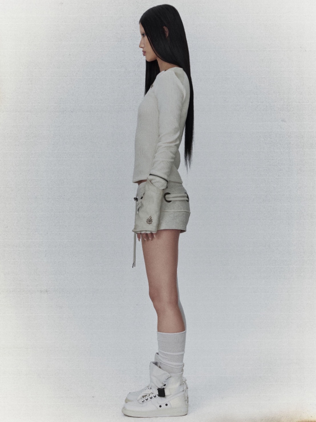 【bonienkiye】Detachable Zipper Leather Top