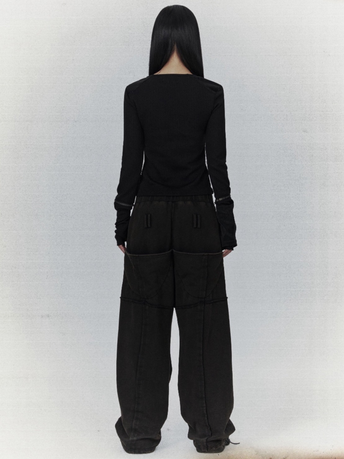 【bonienkiye】Detachable Zipper Leather Top