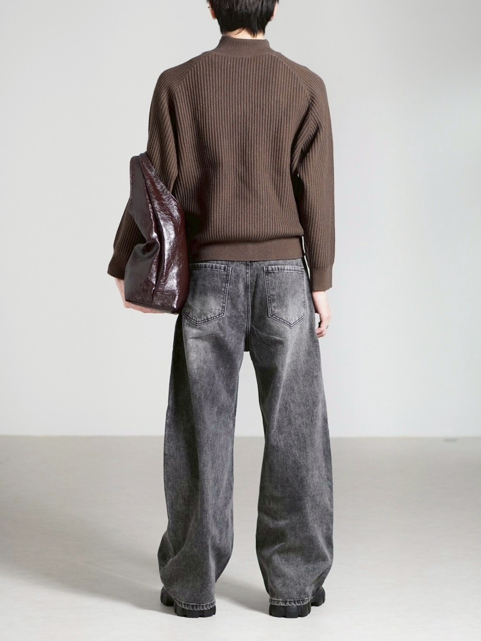 受注制【Chikashitsu +】brush wide leg denim pants