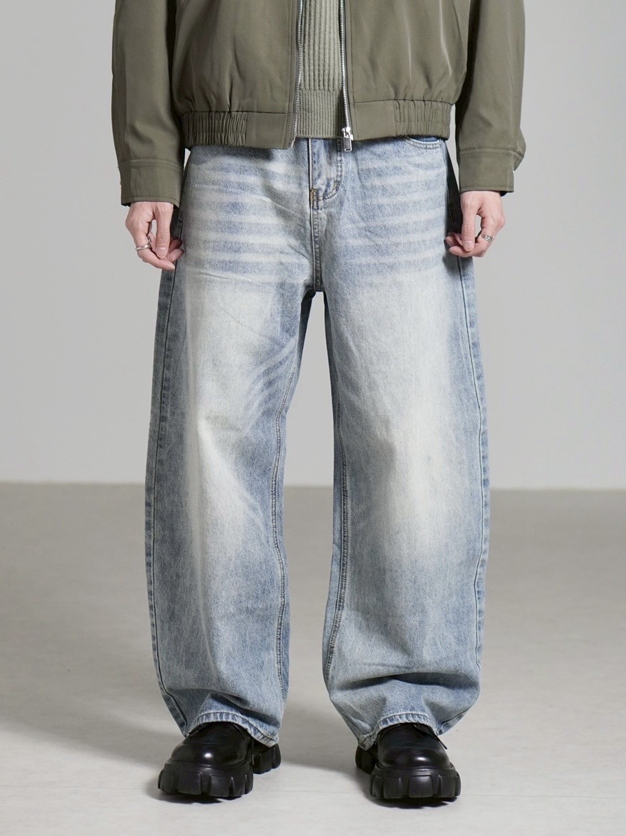受注制【Chikashitsu +】brush wide leg denim pants