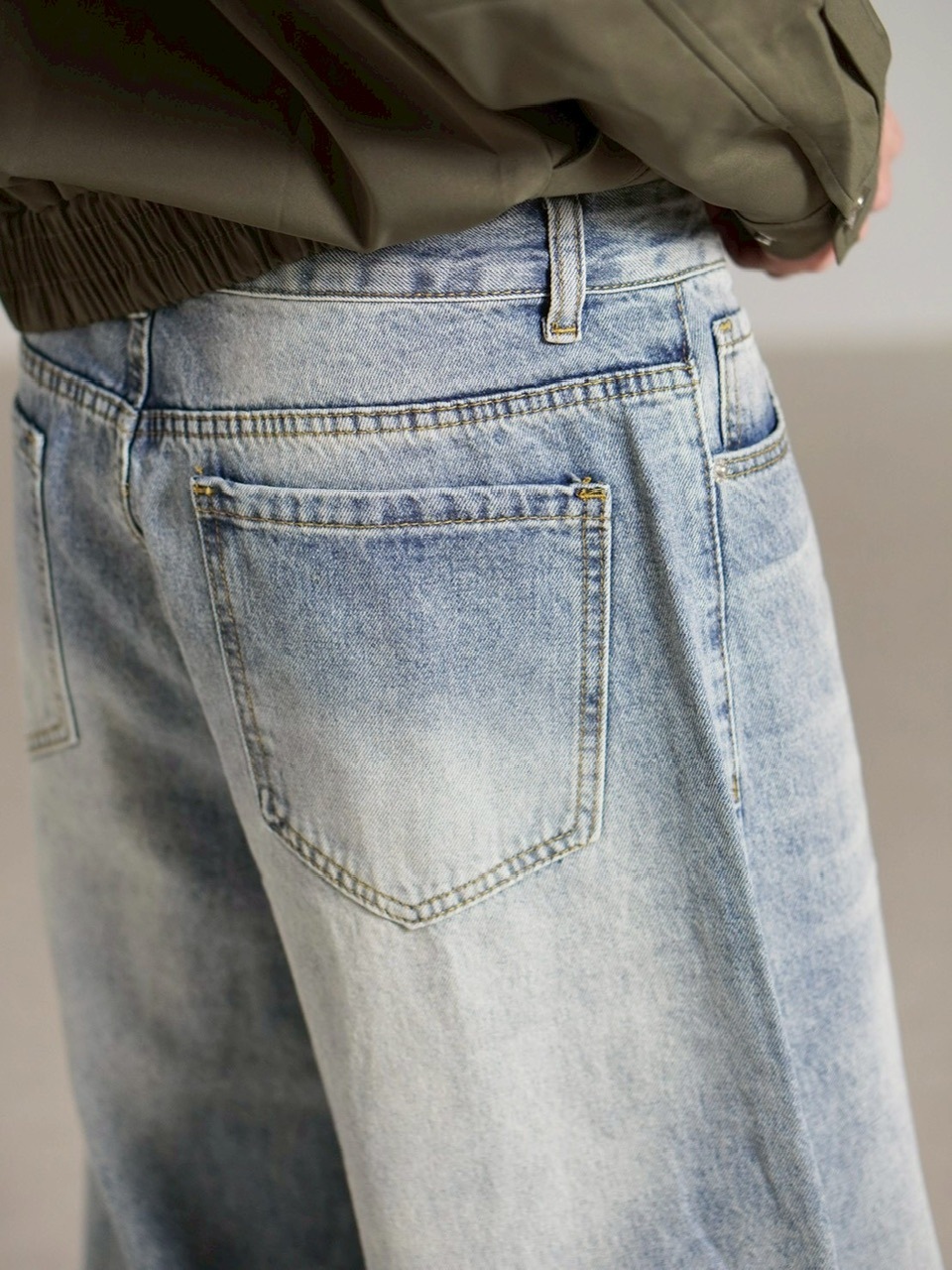 受注制【Chikashitsu +】brush wide leg denim pants / 【チカシツプラス】ブラッシュワイドデニムパンツ (3color)