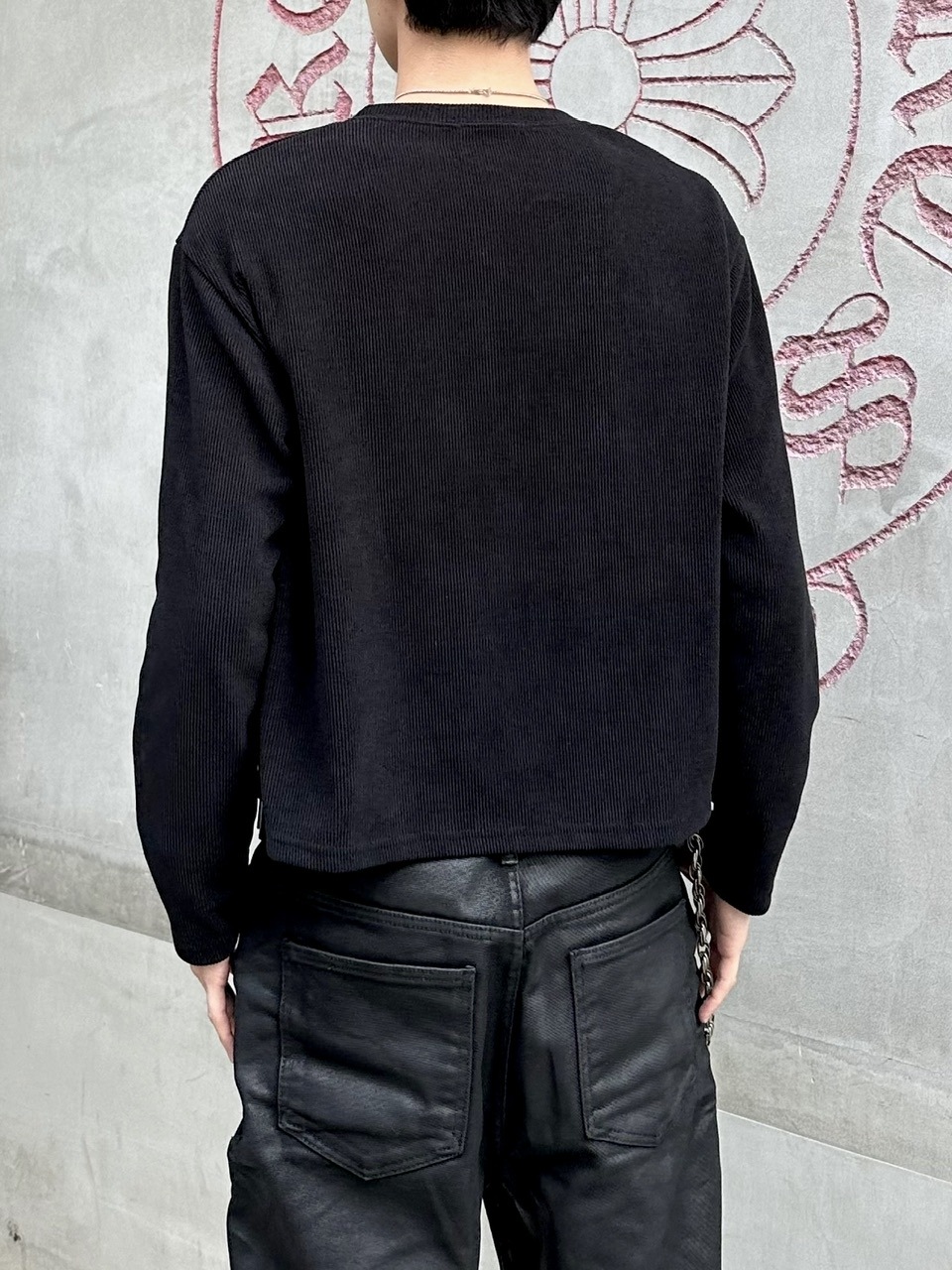 大阪店WEB限定受注制【Chikashitsu＋】cropped waffle long sleeve