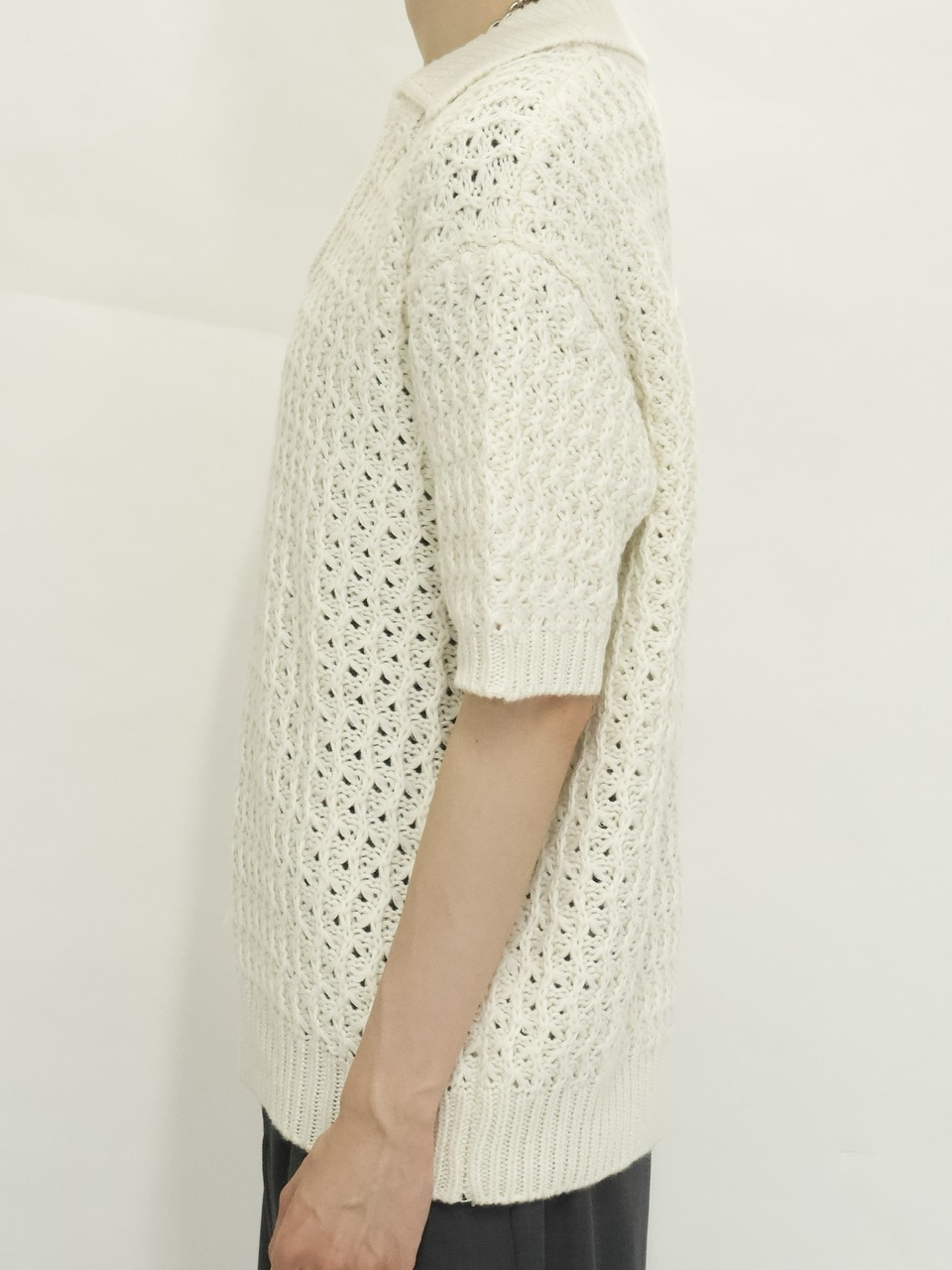 東京店WEB限定受注制【Chikashitsu +】skipper mesh knit polo