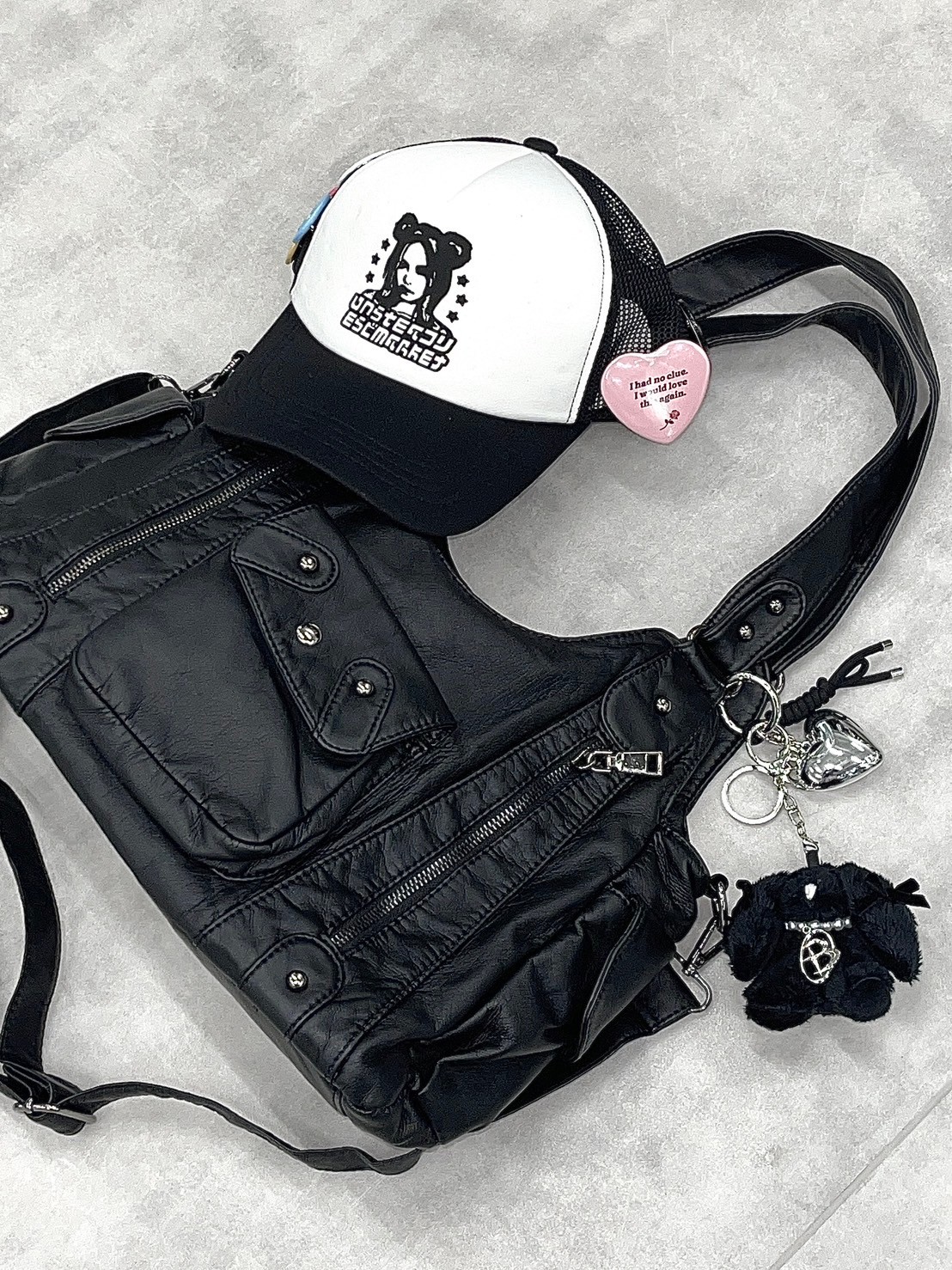 なとり　ntrm Kilted Shoulder Bag ブラック 受注制【nmtc +】2way leather pocket shoulder bag / 【エヌ