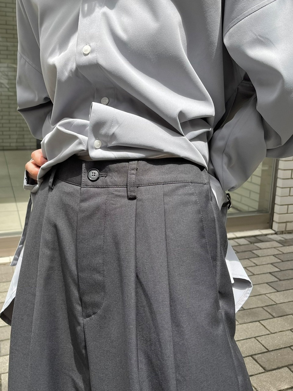 受注制【Chikashitsu +】wide tuck slacks (3color) | OUR BRAND