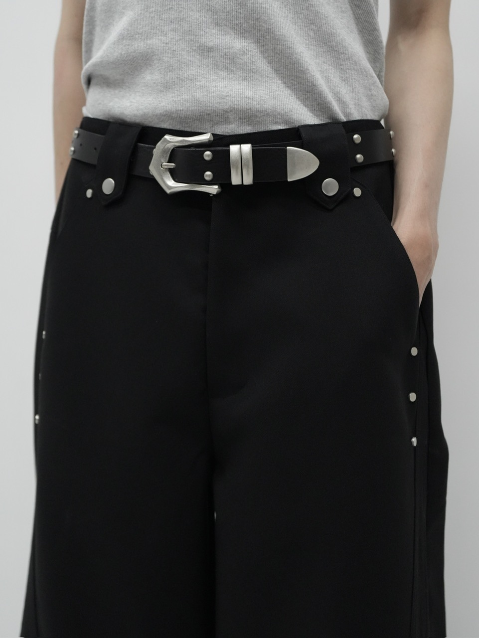 【CS】SEAM DESIGN DRAPE WIDE PANTS 