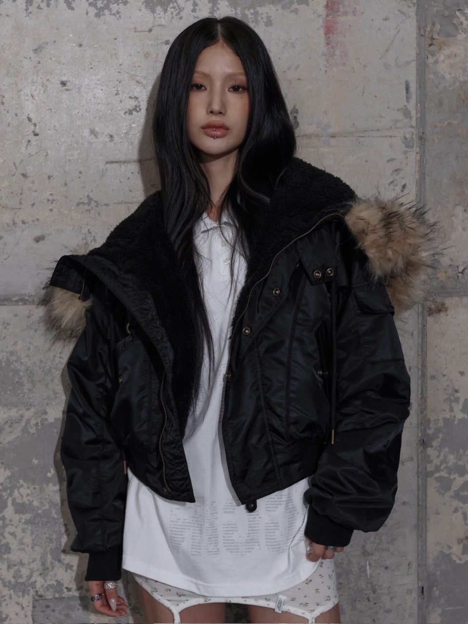 FANCY CLUB】EYELET FUR MA-1 / 【ファンシークラブ】アイレットファー