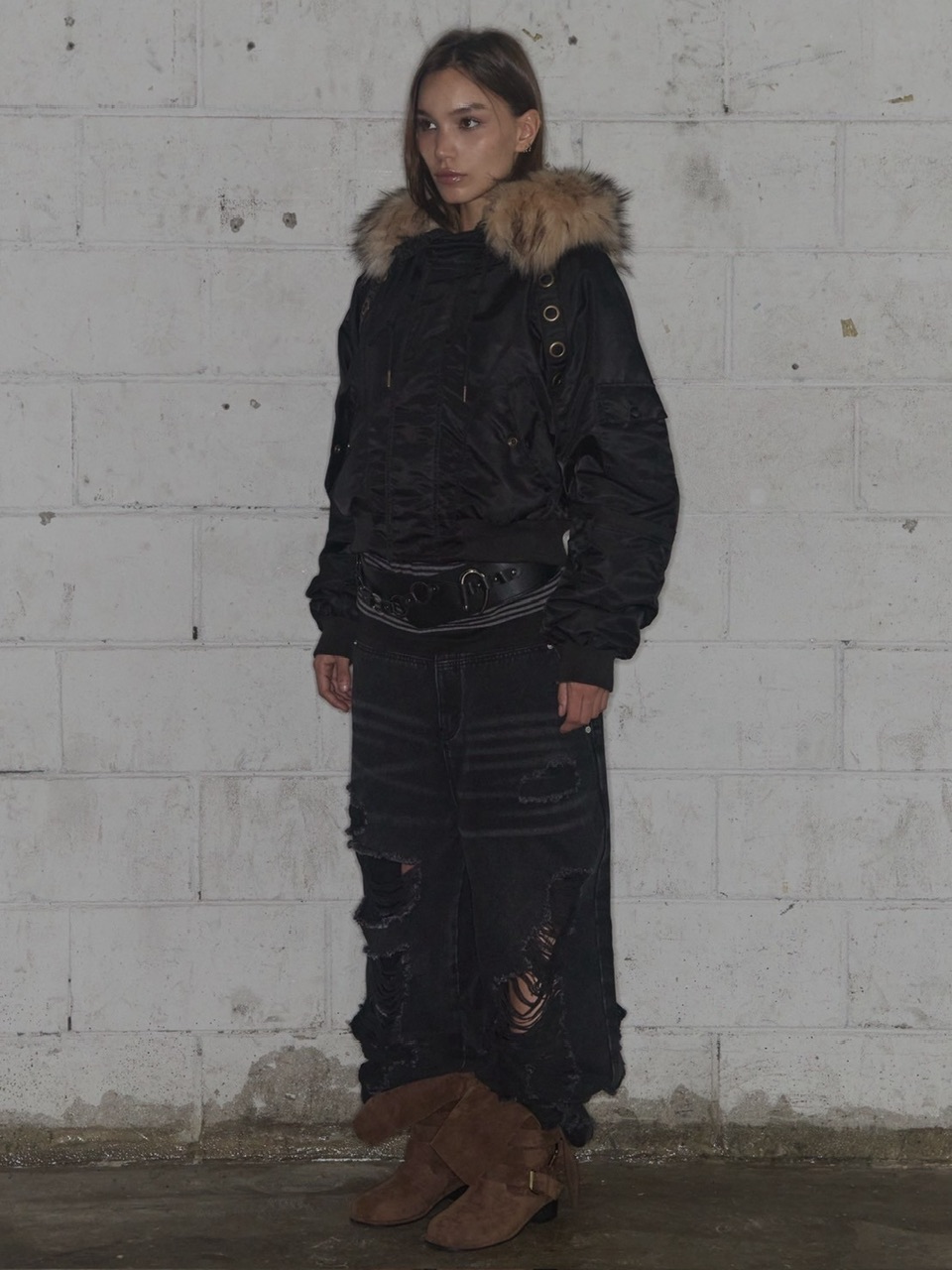 FANCY CLUB】EYELET FUR MA-1 / 【ファンシークラブ】アイレットファー