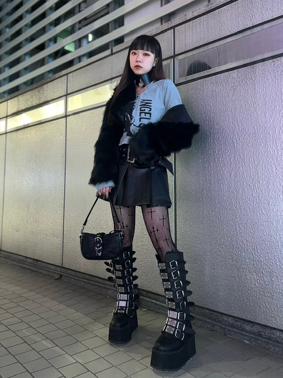 Never mind the XU】cropped fur jacket (4color) / 【ネバーマインド