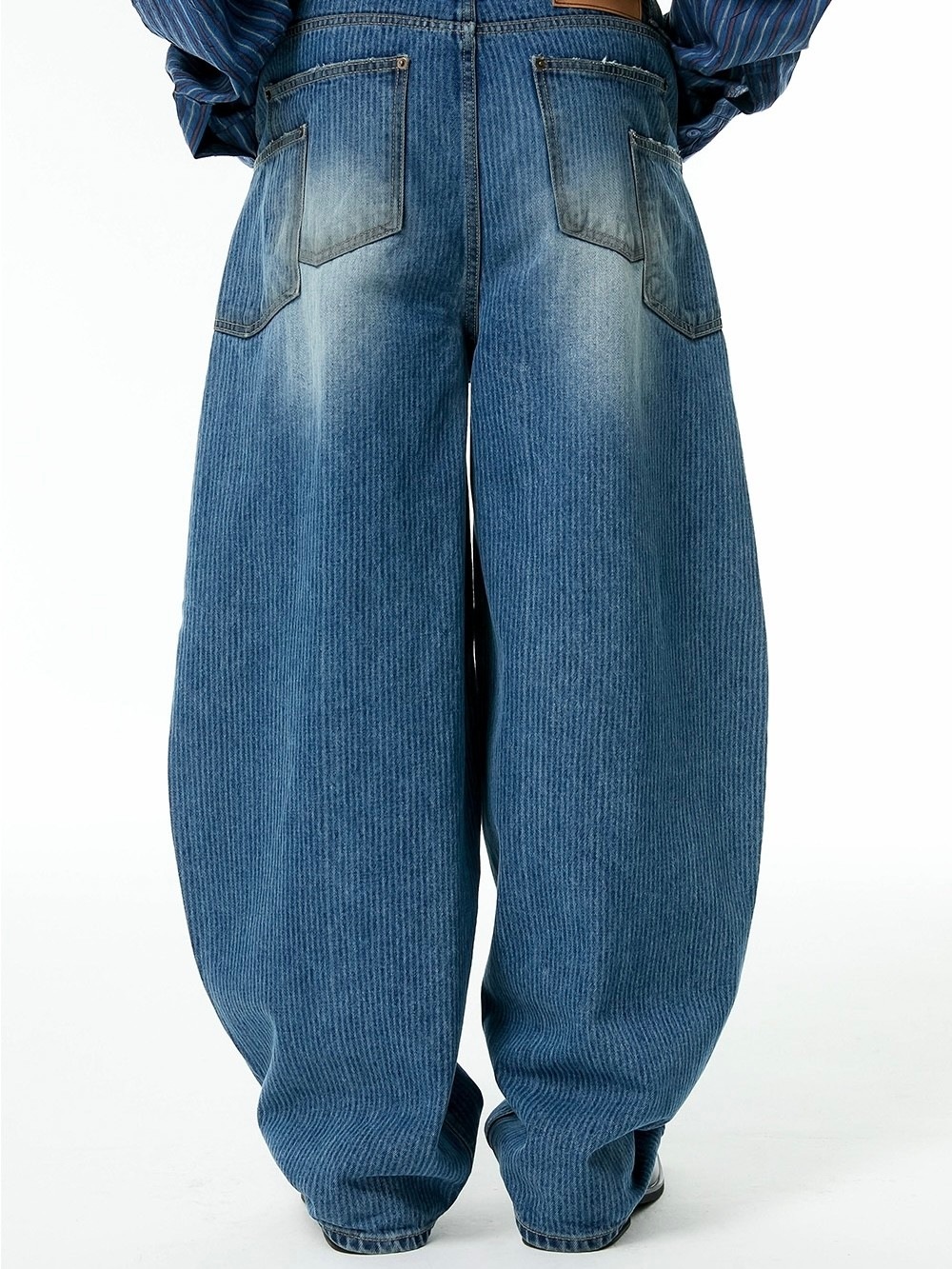 【ESC STUDIO】23SS★ color washing denim pocket pants ESC STUDIO】stripe laser washing denim baggy pants | OUR