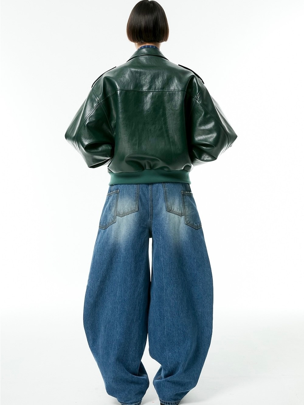 【ESC STUDIO】23SS★ color washing denim pocket pants ESC STUDIO】stripe laser washing denim baggy pants | OUR