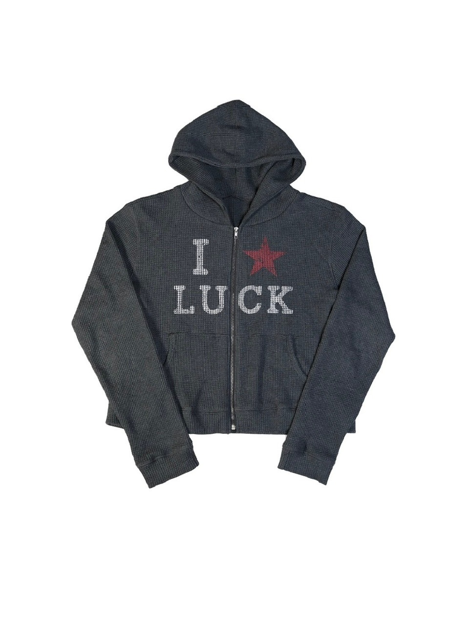 IFEELLUCKY】Lucky waffle hood zip-up | OUR BRAND,IFEELLUCKY