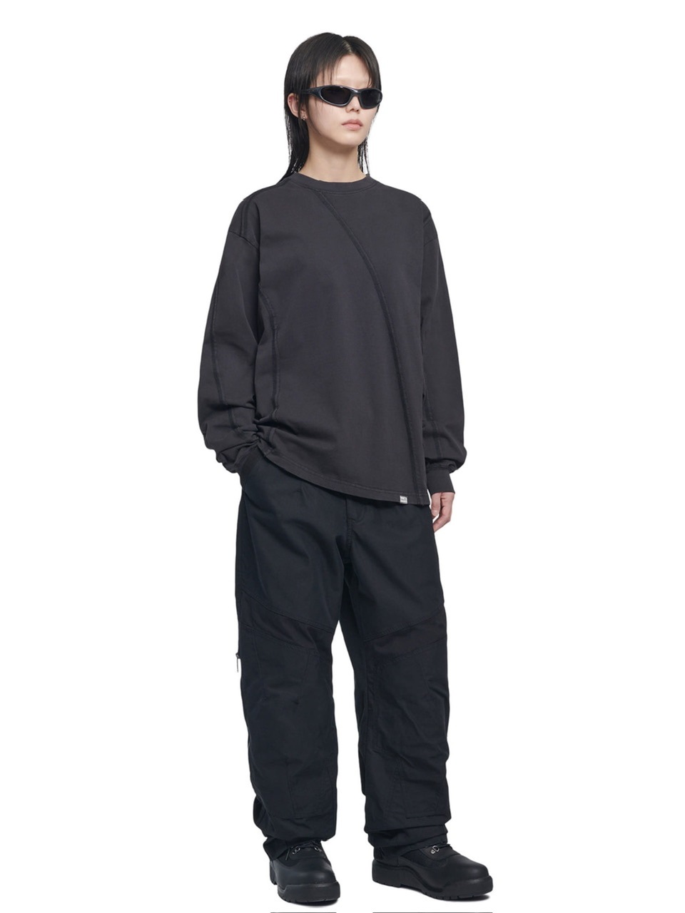 【NOMANUAL】25ss OVERDYED CUTTING LONG SLEEVE TEE NOMANUAL】OVERDYED CUTTING LONG SLEEVE TEE | OUR BRAND