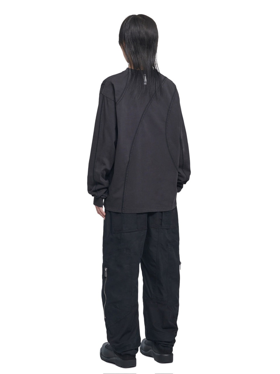 [NOMANUAL] OVERDYED CUTTING LONG SLEEVE TEE ★大人気★ NOMANUAL】OVERDYED CUTTING LONG SLEEVE TEE | OUR BRAND