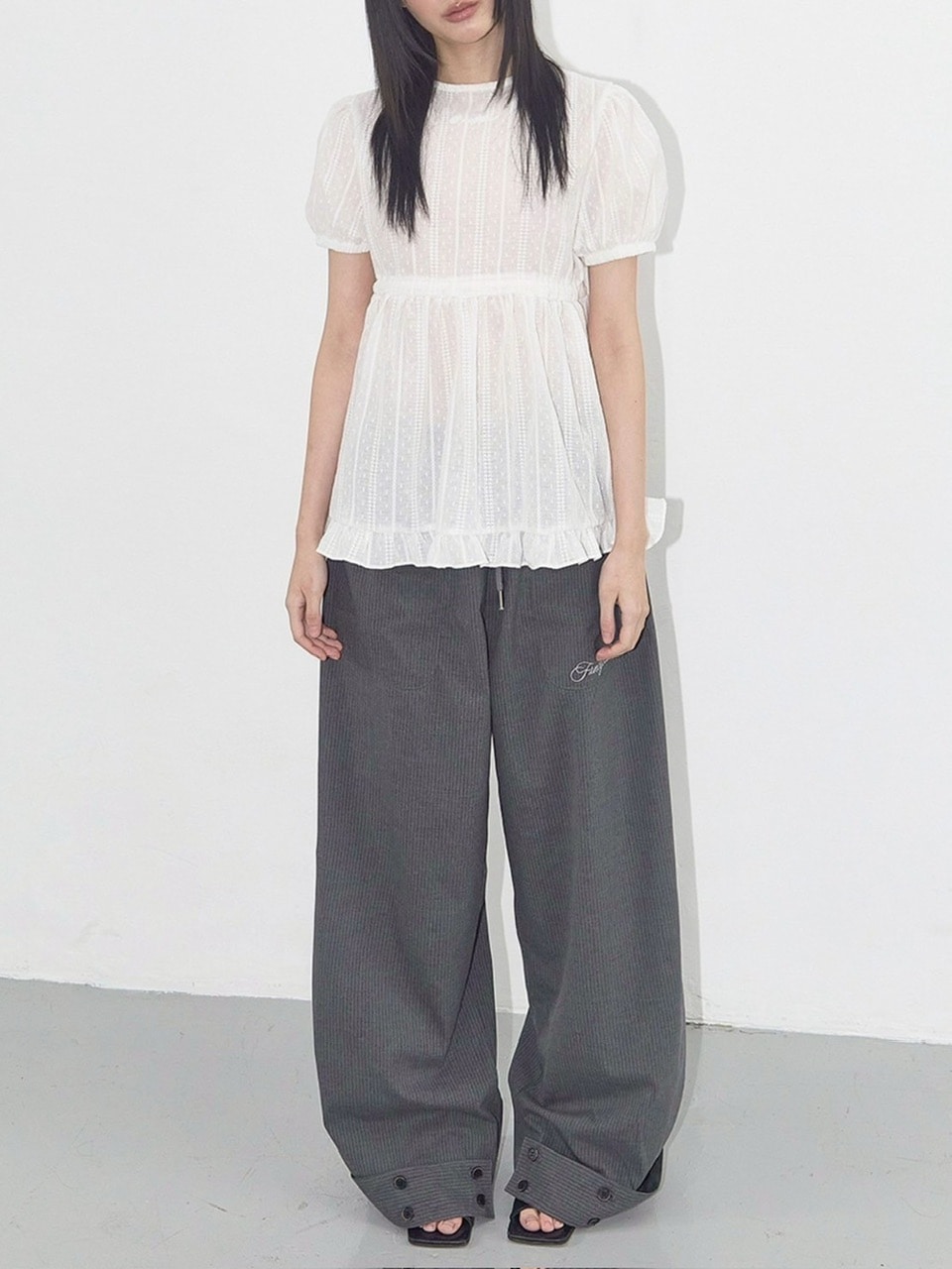【FANCY CLUB】CLASSIC BUTTON BANDING SLACKS ストライプパンツ FANCY CLUB】CLASSIC BUTTON BANDING SLACKS | OUR BRAND,FANCY