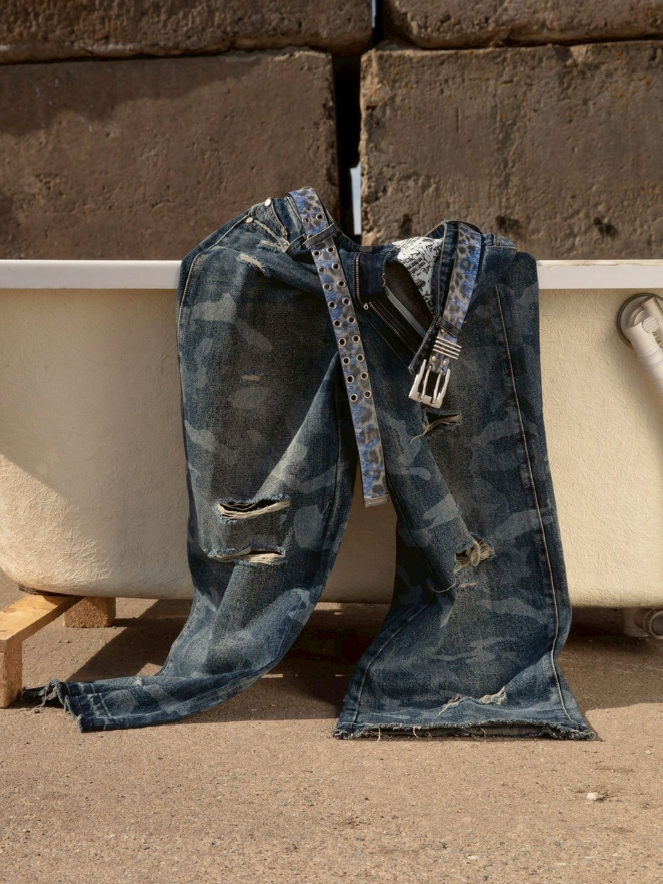 デニム・ジーパン CFIERCE Camouflage Spray-printed Jeans RACER WORLDWIDE】Laser Camo Jeans | OUR BRAND,RACER