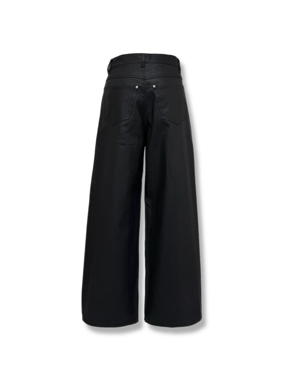 【CS】COATED WIDE DENIM PANTS (BLACK)