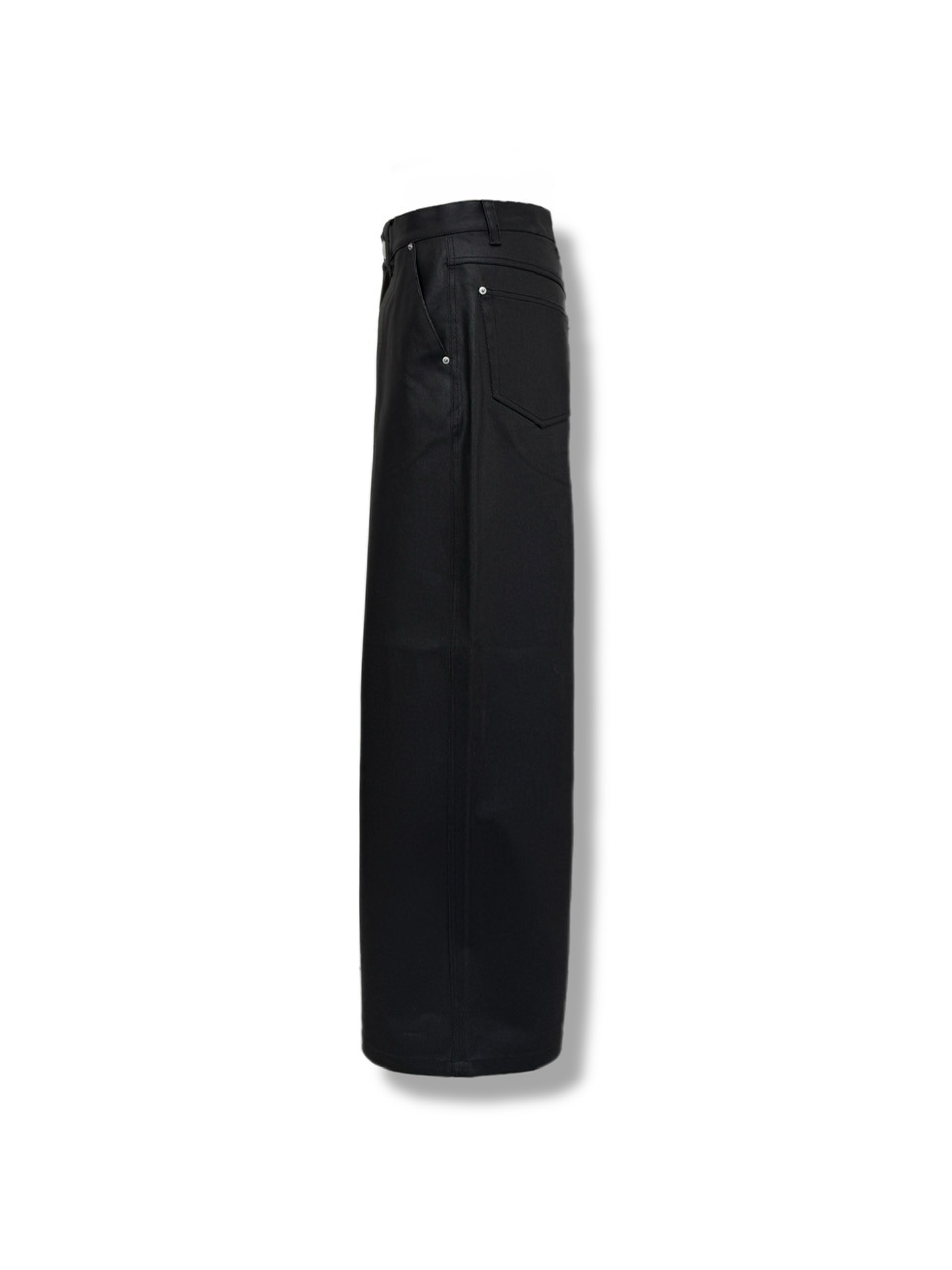 【CS】COATED WIDE DENIM PANTS (BLACK)