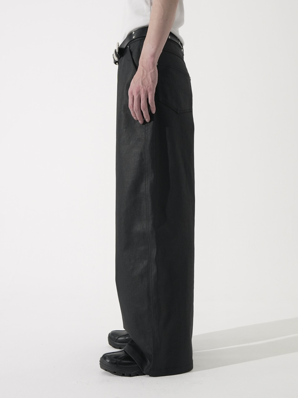 パンツ CS coated vide denim pants black CS】coated wide denim pants (black) | OUR BRAND,Chikashitsu +,CS