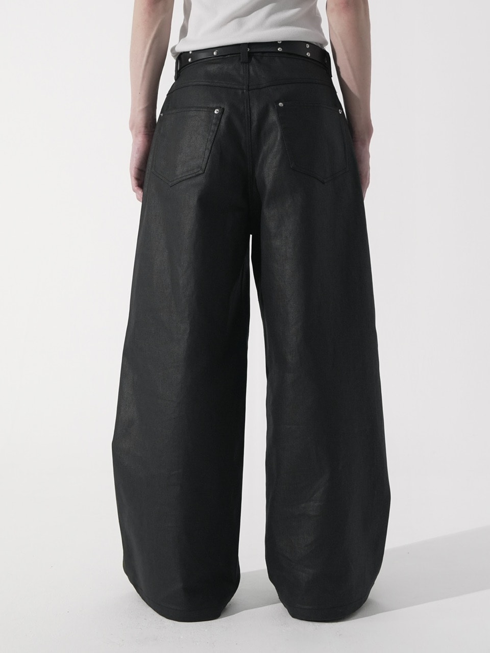 CS】coated wide denim pants (black) | OUR BRAND,Chikashitsu +,CS
