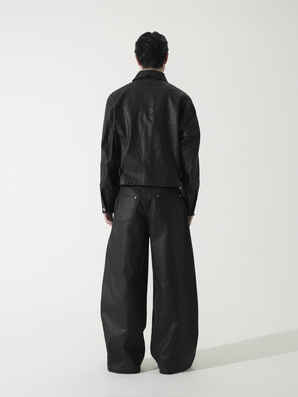 CS】coated wide denim pants (black) | OUR BRAND,Chikashitsu +,CS