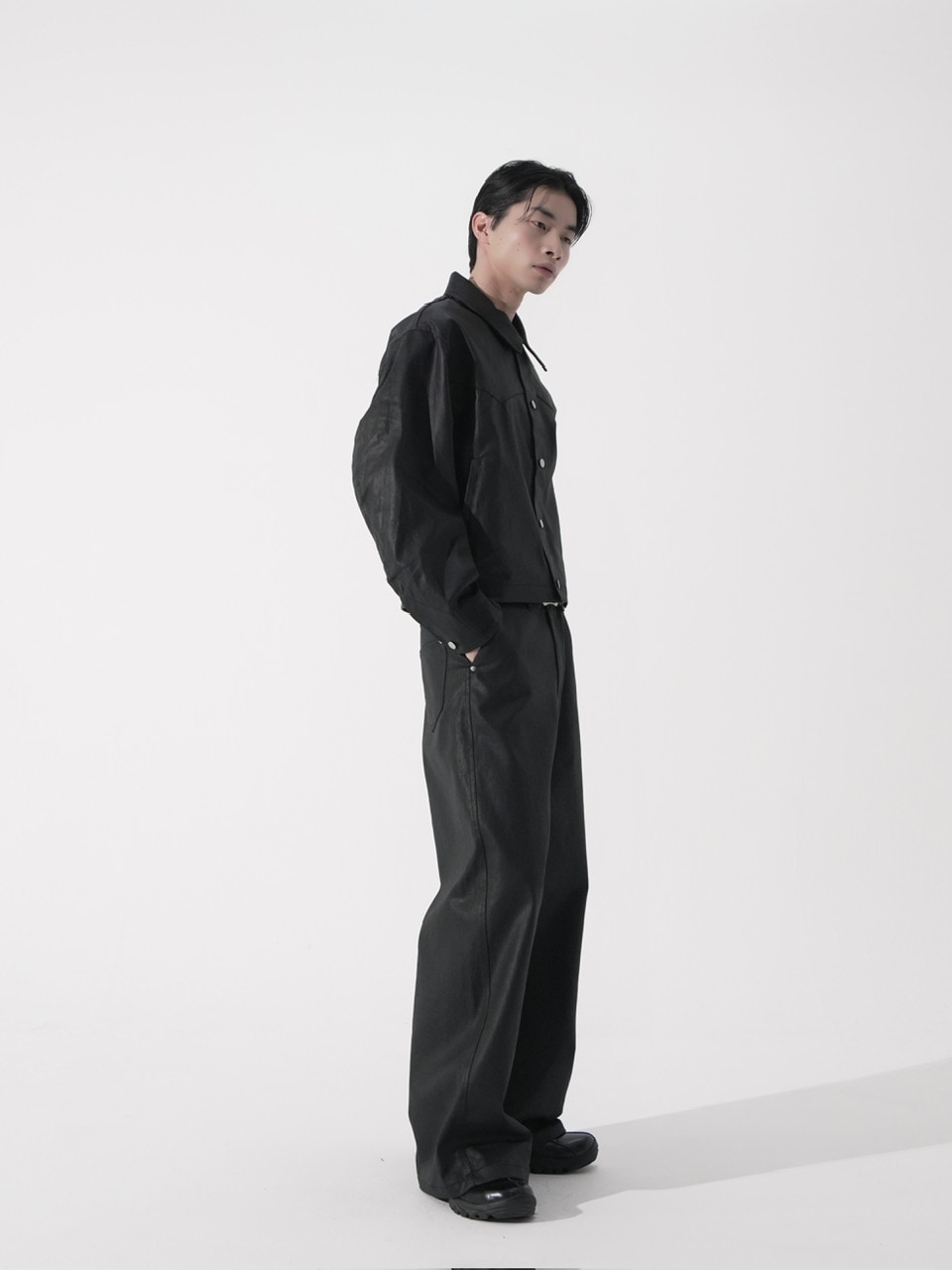 パンツ CS coated vide denim pants black CS】coated wide denim pants (black) | OUR BRAND,Chikashitsu +,CS