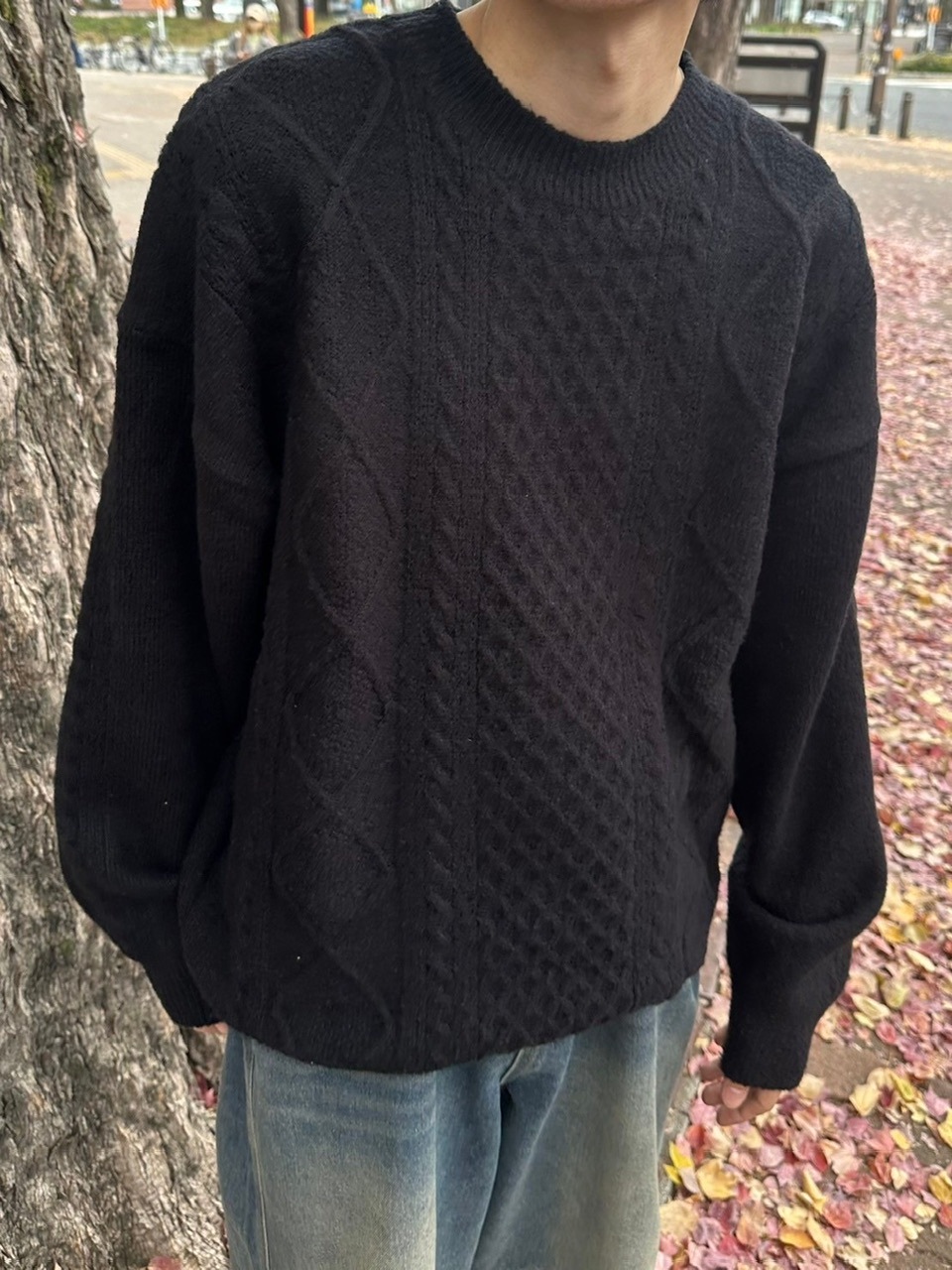 受注制【youll】loose cable knit (2color)